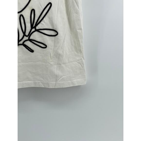 ZARA Women's White-Black Abstract Face Graphic Crewneck Short Sleeve Top SZ M - Picture 11 of 12